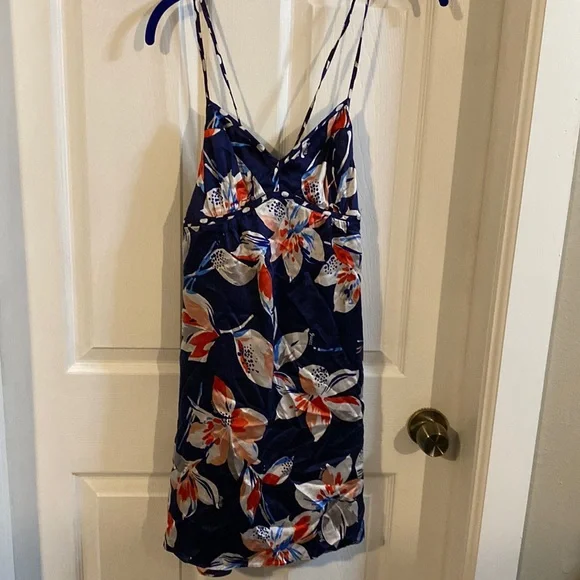 guess blue floral dress Énigme Blue Jacquard Floral Maxi Dress, XL / Blue main image 0